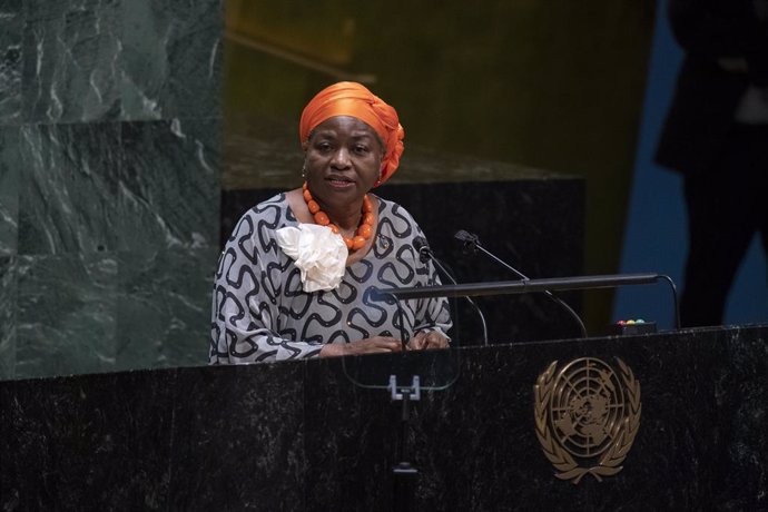 Archivo - (201001) -- UNITED NATIONS, Oct. 1, 2020 (Xinhua) -- Executive Director of the UN Population Fund Natalia Kanem addresses a high-level meeting on the 25th Anniversary of the Fourth World Conference on Women at the United Nations headquarters i