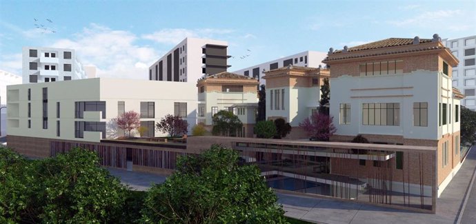 Archivo - Imagen del proyecto del futuro Colegio de Ferroviarios reconvertido en 'cohousing'.