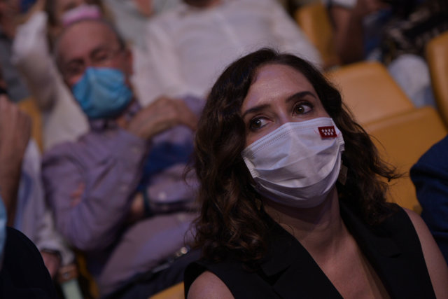 La presidenta dela Comunidad de Madrid, Isabel Díaz Ayuso, durante la sexta jornada de la Convención Nacional del partido