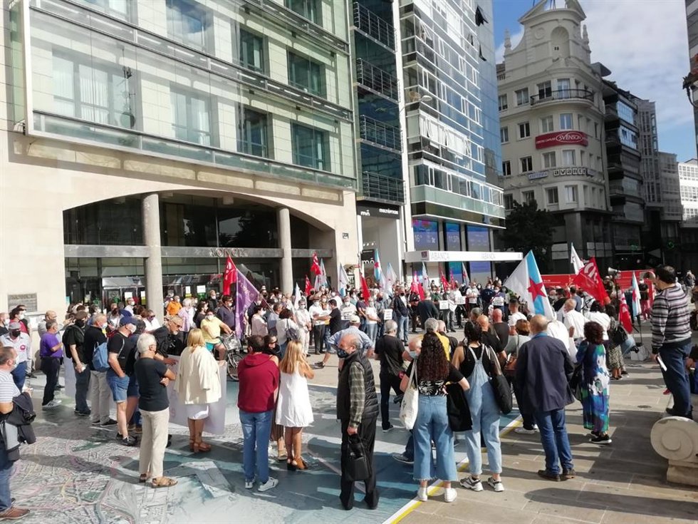 Concentración en A Coruña por la subida del precio de la luz, a 19 de septiembre de 2021