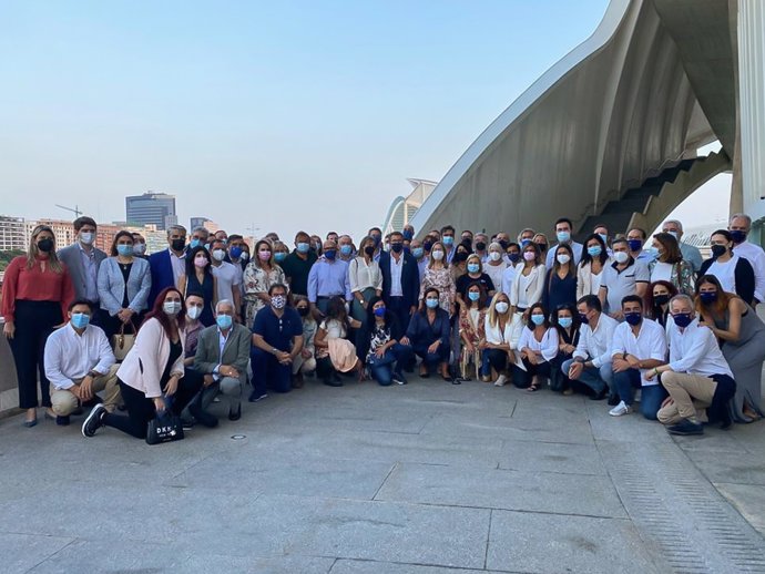Delegación del PPdeG en la Convención Nacional del Partido Popular capitaneada por el presidente gallego, Alberto Núñez Feijóo.