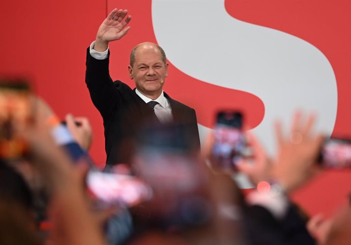 El candidato a canciller del Partido Socialdemócrata (SPD), Olaf Scholz