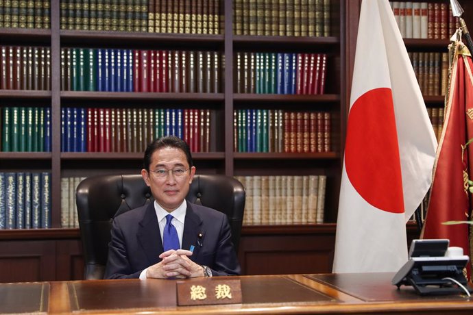 29 September 2021, Japan, Tokyo: Former Japanese Foreign Minister Fumio Kishida poses for a picture at his office following his press conference. Kishida was elected as the Liberal Democratic Party (LDP) Party President at the party's headquarters in To