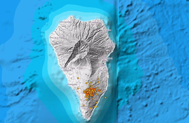 Actividad sísmica en el sur de La Palma