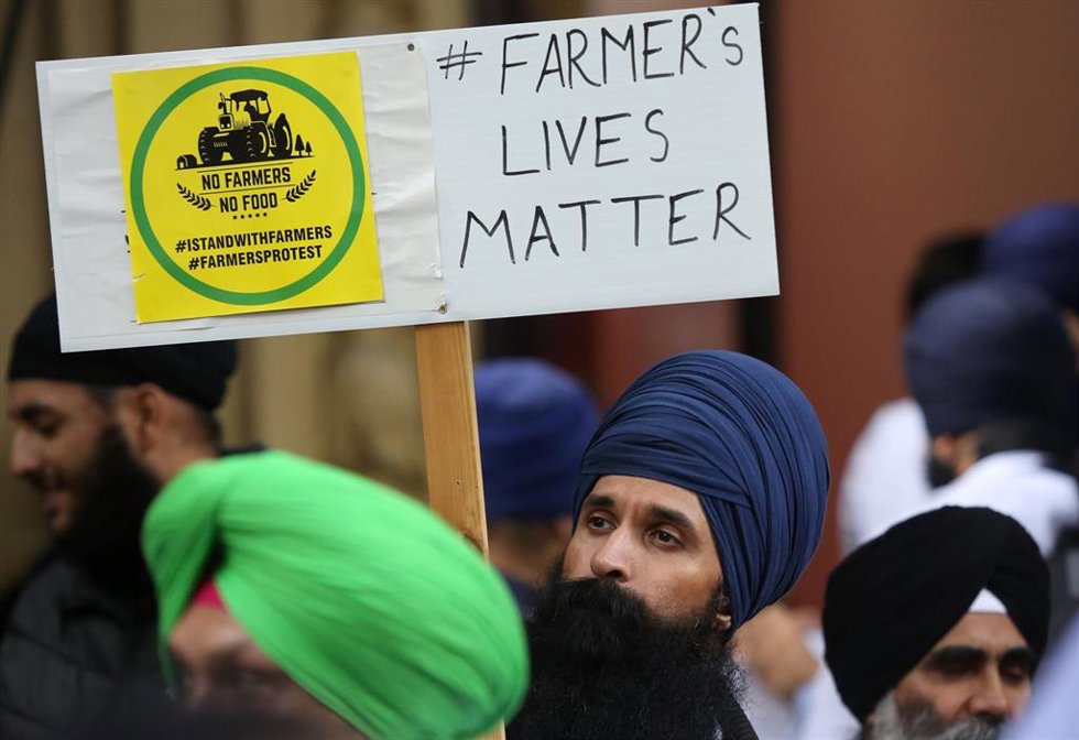 Imagen de archivo de protestas del sector agrícola indio