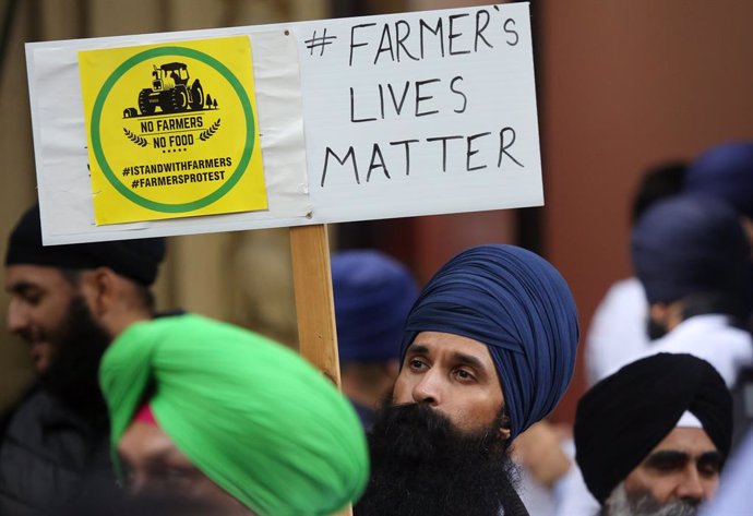 Imagen de archivo de protestas del sector agrícola indio