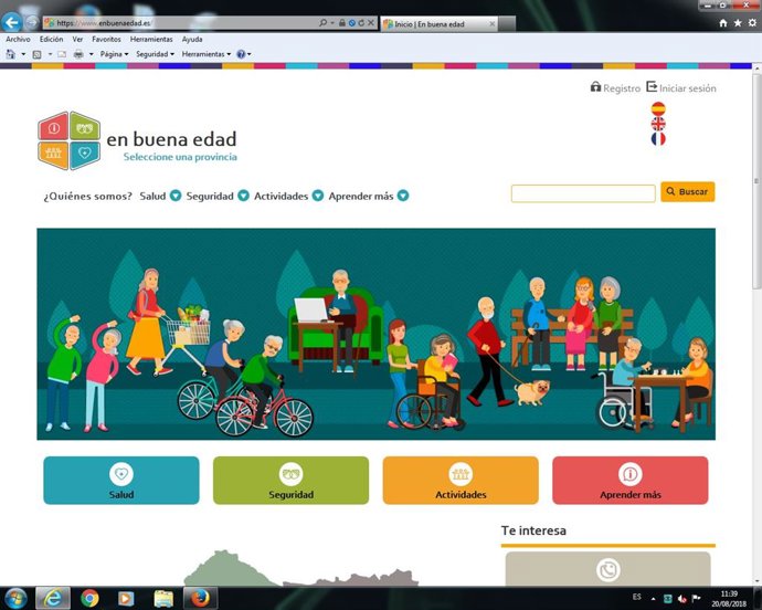 Archivo - Portada de la página 'En Buena Edad'.