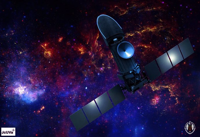 Impresión artística del Observatorio Espacial Mundial - Ultravioleta dirigido por ROSCOSMOS