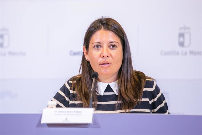 La consejera de Bienestar Social, Bárbara García Torijano, en rueda de prensa