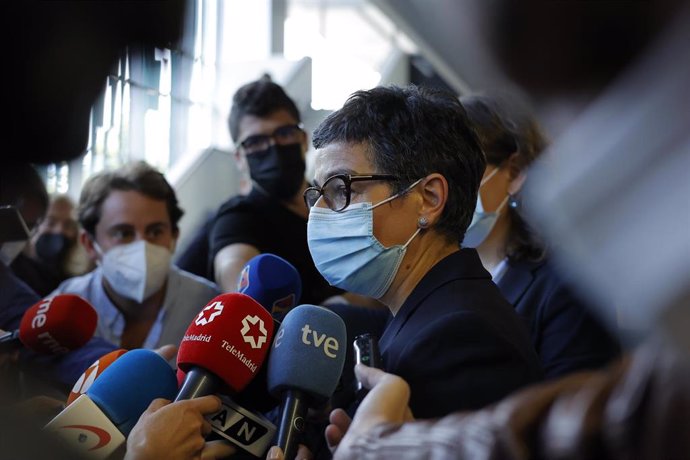La exministra de Asuntos Exteriore,s Arancha González Laya, responde a los medios a su salida del Juzgado de Instrucción Número 7 de Zaragoza