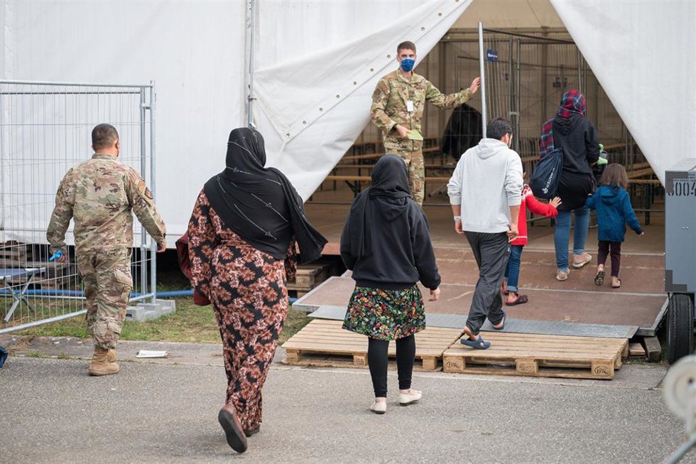Refugiados afganos en la base de Ramstein