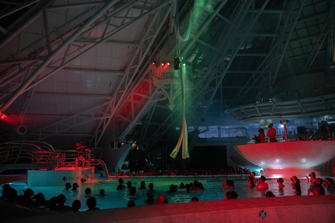 Archivo - Caldea estrena el espectáculo 'Hydrox' como homenaje a la candidatura del Mundial de esquí Andorra 2027.