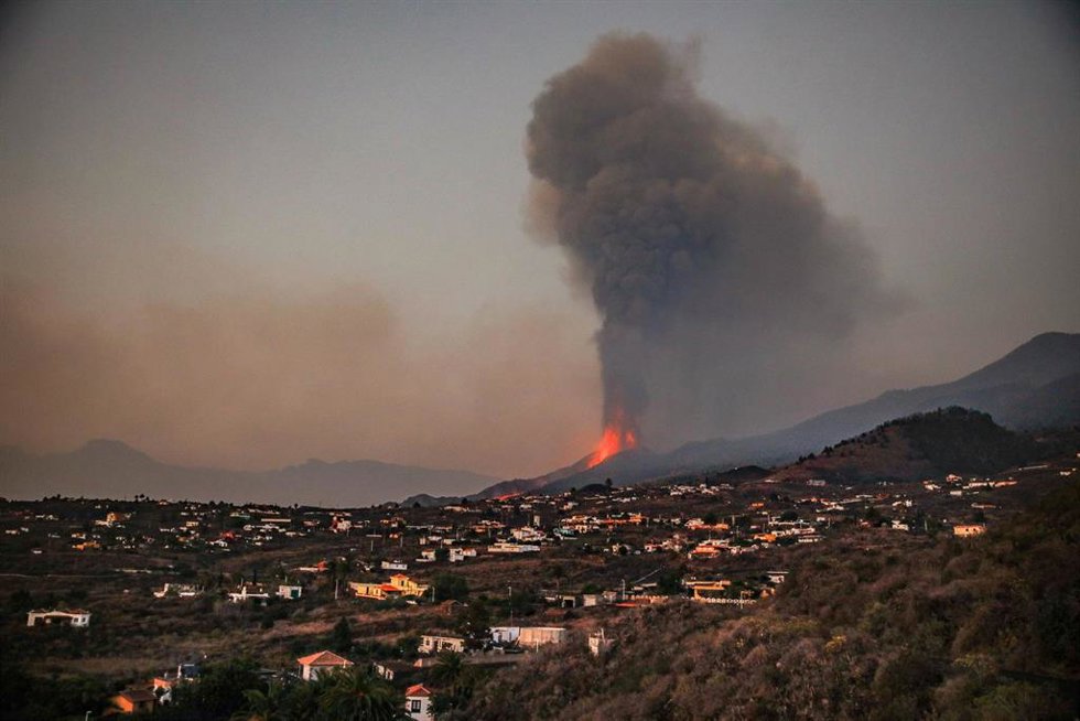 El volcán de Cumbre Vieja de La Palma, en Canarias