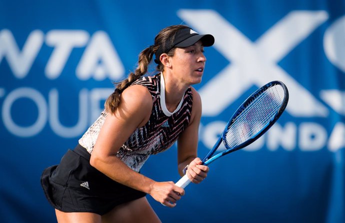 Jessica Pegula of the United States in action during the third round at the 2021 Chicago Fall Tennis Classic WTA 500 tennis tournament against Ons Jabeur of Tunisia