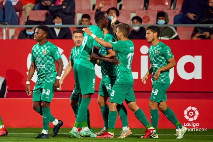 Jugadores del Almería en Girona