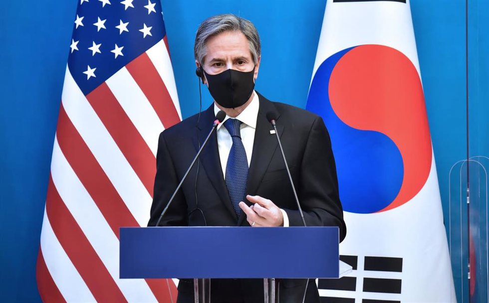 Archivo - El secretario de Estado de Estados Unidos, Antony Blinken, durante una visita a Seúl