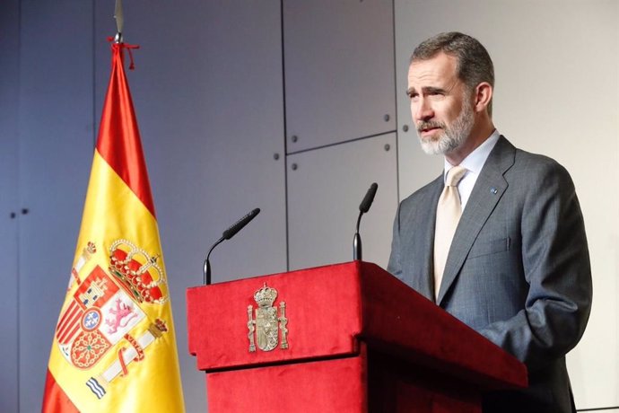 Archivo - El Rey Felipe VI en el encuentro con la colectividad española en Argentina.