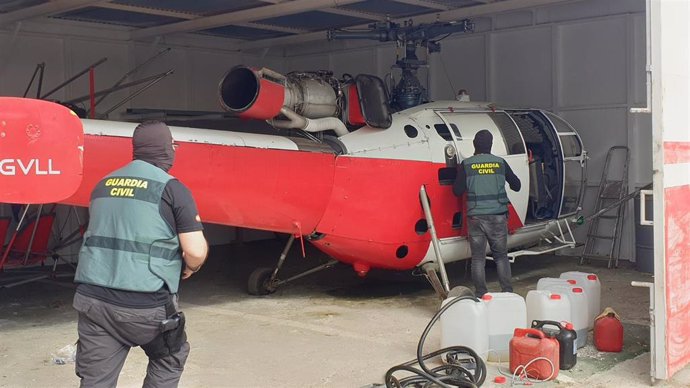 Helicóptero intervenido por la Guardia Civil en la operación "Limoneros"