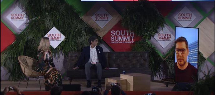 El presidente ejecutivo de Telefónica, José María Álvarez-Pallete, durante su intervención en South Summit.