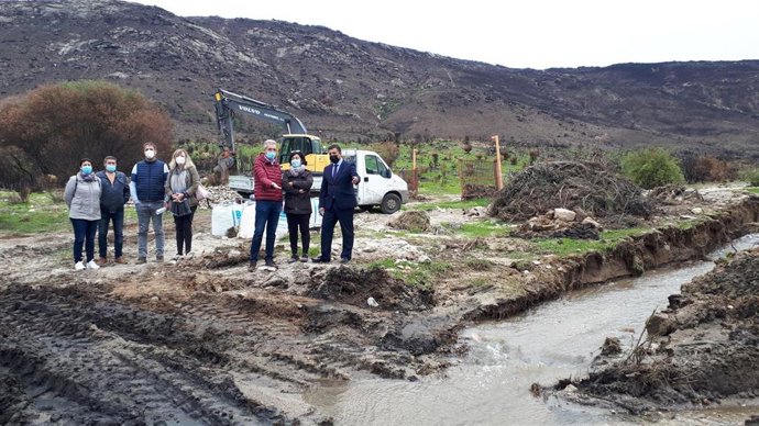 Los responsables de la Junta en Ávila visitan las obras en Mironcillo.