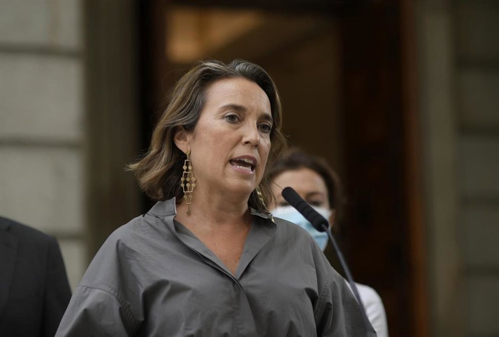 La portavoz del PP en el Congreso, Cuca Gamarra, comparece durante una comisión de investigación en el Congreso, a 23 de septiembre de 2021, en Madrid, (España).