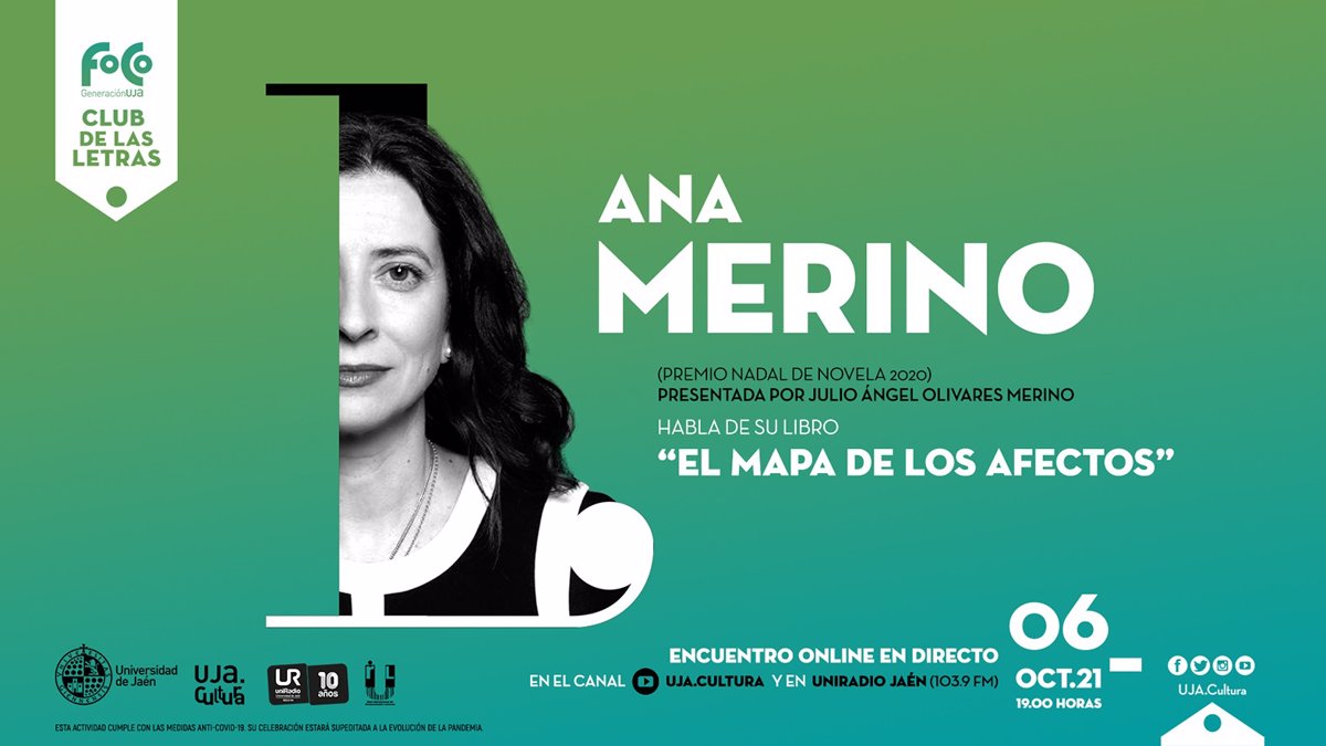 El Club de las Letras de la Universidad de Jaén retoma su actividad con la  escritora Ana Merino como invitada