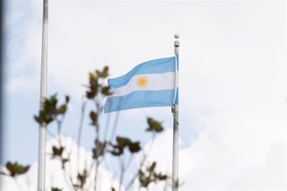 Archivo - Bandera de Argentina.