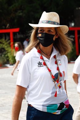 Archivo - Elena de Borbon, Infanta of Spain, is seen during the inauguration of the House of Spain where the Tokyo 2020 Paralympic Games will be followed at the Palacete de los Duques de Pastrana on August 24, 2021, in Madrid, Spain.