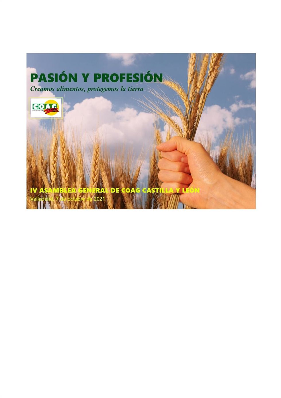 Cartel de la IV Asamblea General de COAG en Castilla y León