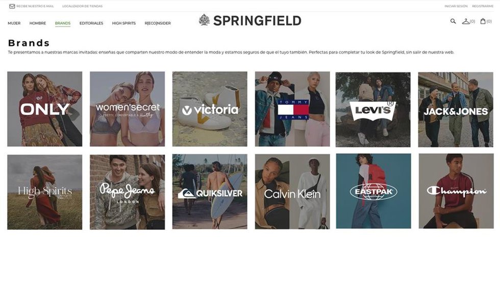 Marcas en la web de Springfield