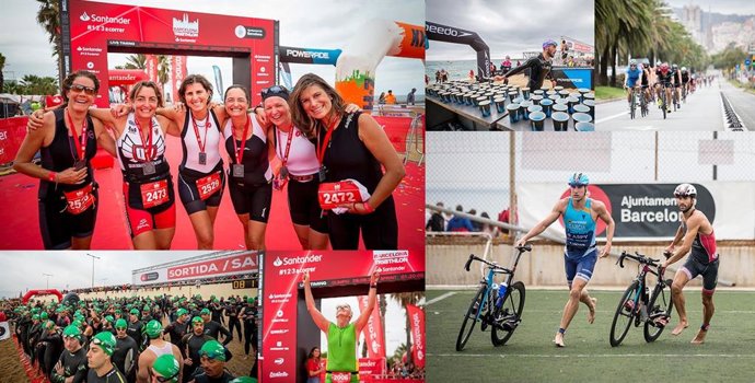Archivo - Participantes de una edición anterior del Barcelona triatló by Santander. 