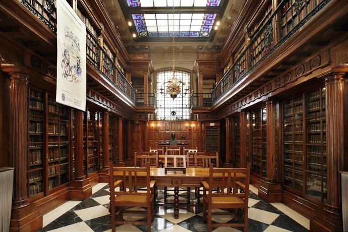 Archivo - Interior de la Biblioteca Menéndez Pelayo