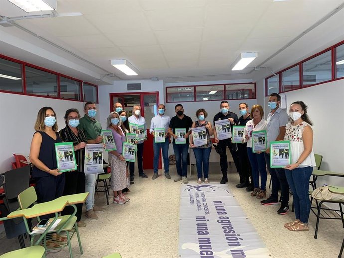 Doblas (centro), con participantes en las jornadas.
