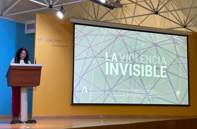Rocío Ruiz en la presentación del documental 'La violencia invisible'