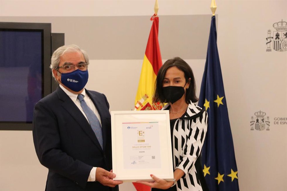 Archivo - La secretaria de Estado de Transportes, Movilidad y Agenda Urbana y presidenta de Enaire, Isabel Pardo de Vera, ha recibido en la sede del Ministerio el Sello EFQM 500 de ámbito internacional que concede el Club Excelencia en Gestión.
