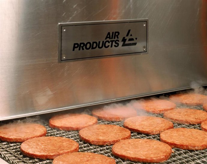 Tunel de congelación de productos cárnicos.