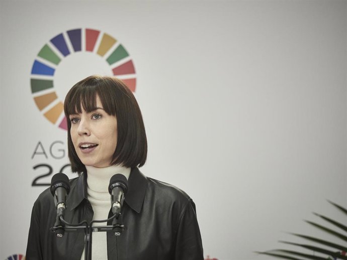 La ministra de Ciencia e Innovación, Diana Morant, en una rueda de prensa el pasado 30 de septiembre de 2021 en Pamplona