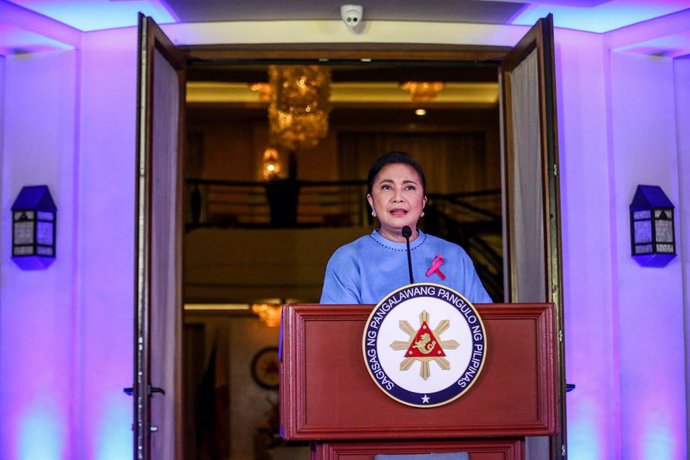 07 October 2021, Philippines, Manila: Leni Robredo, Vice President of the Philippines, announces her presidential bid for the 2022 national elections during a speech in Quezon City Photo: Basilio Sepe/ZUMA Press Wire/dpa