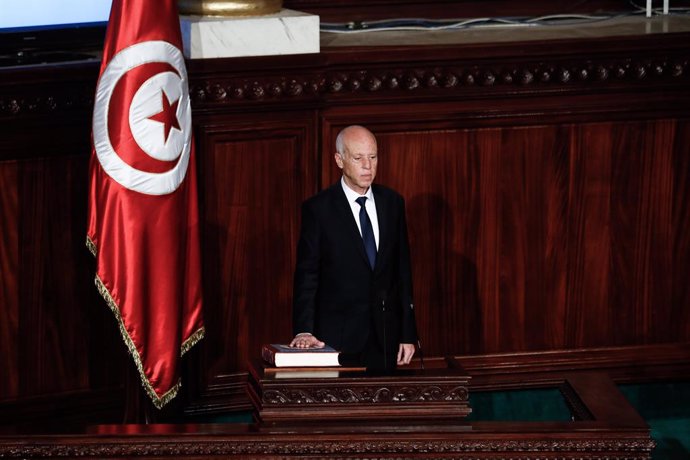 Archivo - Kais Saied toma posesión como nuevo presidente de Túnez