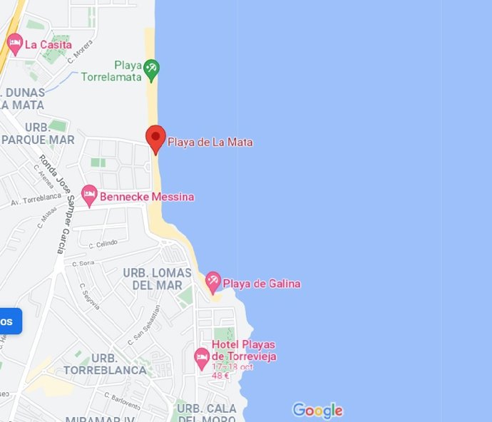 Playa de La Mata, en Torrevieja