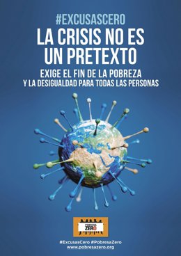 Cartel de la campaña de Pobresa Zero para exigir #excusascero frente a la desigualdad