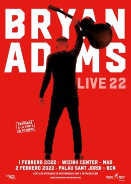 Cartel de la gira de Bryan Adams por España en 2022