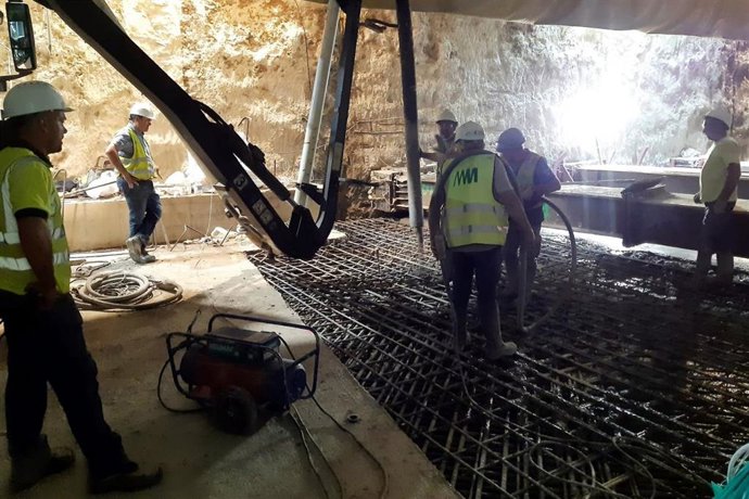 Finaliza el hormigonado del tramo del metro de Málaga entre El Perchel y Guadalmedina