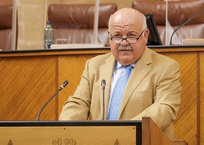 Archivo - El consejero de Salud y Familias, Jesús Aguirre, ante el Pleno del Parlamento de Andalucía.
