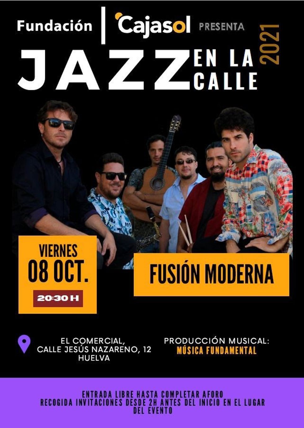 Cartel de Fusión Moderna en la Fundación Cajasol.