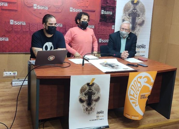 De izda a dcha, De Miguel, López y Bárez presentan las novedades del Festival de las Ánimas de Soria.