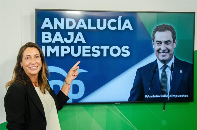 Loles López, este jueves durante la presentación de la campaña 'Andalucía baja impuestos'
