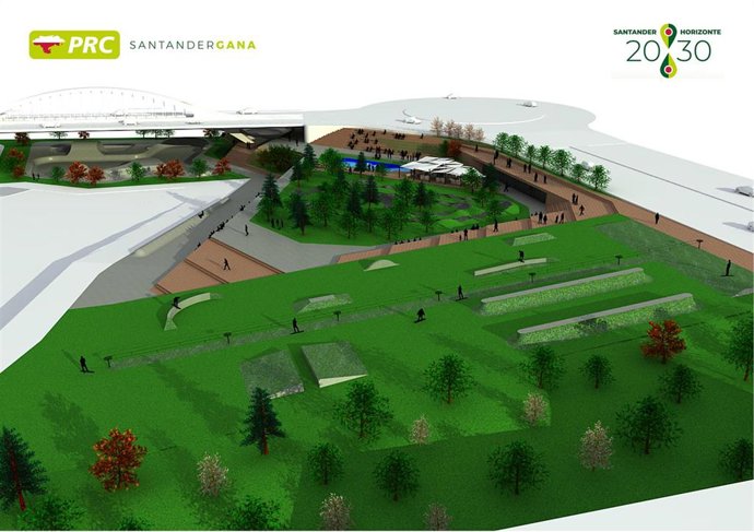 Infografía de la pista de gliss en el Parque de Las Llamas