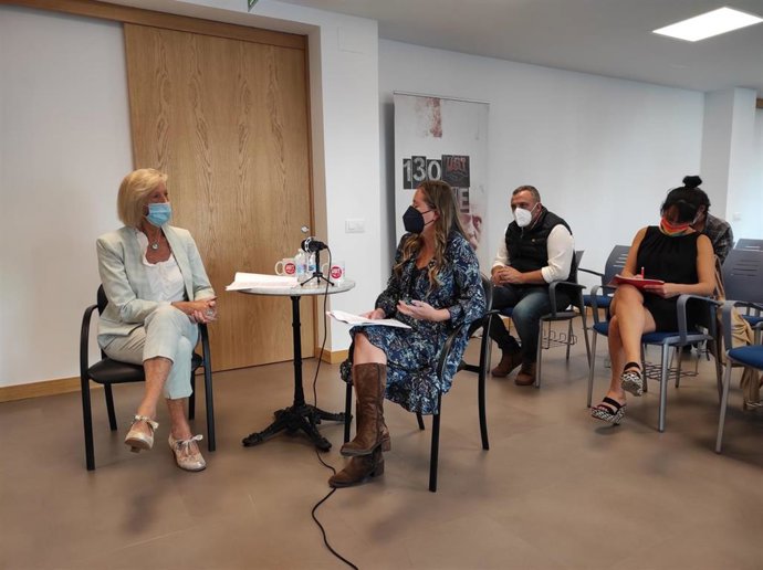 La consejera de Educación, Marina Lombó, en el encuentro telemático de UGT