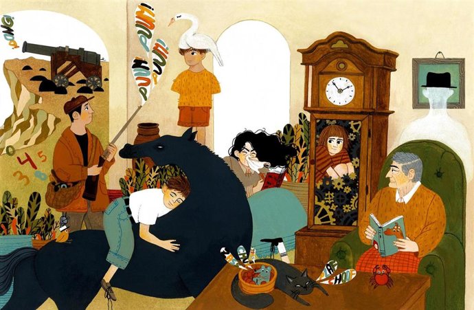 Ilustración de Bea Gregores que acompaña al especial web 'Xela e Gianni'